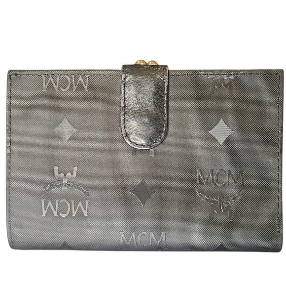 Vintage MCM Black Visetos Kisslock Wallet - Picture 2 of 14